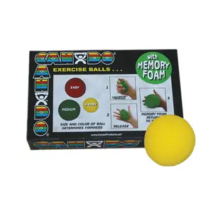 Fabrication Enterprises  CanDo Memory Foam Squeeze Ball - 2.5 in. Diameter- Yellow- X-Easy