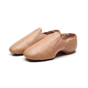 Linodes Unisex Leather Upper Jazz Shoe Slip-on for Women and Men's Dance Shoes Leather Slip-On Jazz Shoes Dancewear