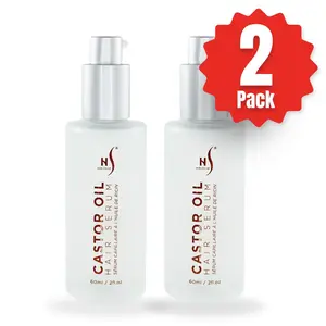 HerStyler Castor Oil Hair Serum for Hair Growth - Vitamin E -  Hair Growth Serum - Heat Protectant - Serum for Silky Moisturizing Haircare - 2 Pack