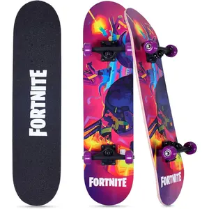 Cruiser Skateboard with Printed Graphic Grip Tape,ABEC 5 Bearings Smooth Rolling Wheels,Durable Complete Skateboard Lightweight Standard Skate Board for Kids Teens Beginners Outdoor Street Sports Home Gym Fitness Recreation Unisex