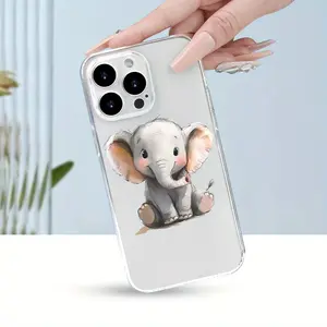 A cute little elephant pattern phone case, TPU shockproof full protection case, suitable for iPhone 17/16/15/14/13/12/11 PRO MAX PLUS AIR E XS and PROMAX XR, an ideal gift for friends and family, ZB264