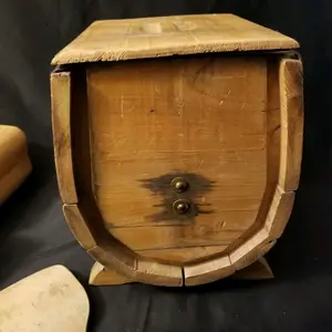 Antique Collectible Barrel Hand Crank Butter Churn Wooden, Molds Germany Vtg