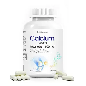 JNS-Believe Calcium 1000mg Magnesium + Vitamin D Health Supplement, Supports Bone and Teeth Health - Supports Immune System Health -120 Capsules, Vegan Healthcare Dietary Vitamin Calcium