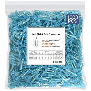 1000 count Heat Shrink  Connectors, 16-14 AWG  Electrical Crimp Wire Splice for Marine, , Wiring
