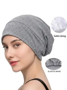 1PCS Satin Lined Headscarf Cap, Beauty Care Sleep Hat, Sleeping Bonnet, Adjustable Satin Bonnet, Comfortable Hair Wrap, Elegant Design, Perfect for Daily Use & Travel