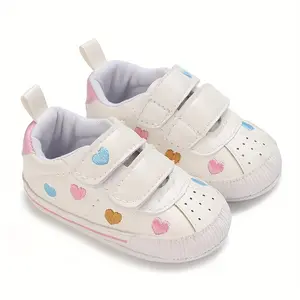 Rubber Sole Baby Shoes Girls Sneakers Toddler Infant white Baptism Christening Shoes