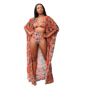 Kente Swimsuit with Coat Kente Swimsuit with Coat