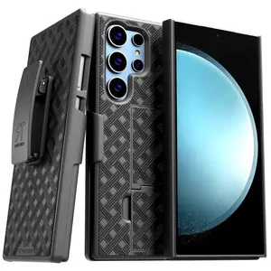 Rome Tech Belt Clip Holster Case for Samsung Galaxy S23 Ultra – Rugged Dual-Layer 360° Drop Protection, Non-Slip TPU + PC Armor, Foldable Kickstand, Raised Bezel Screen & Camera Protection, 180° Rotating Belt Clip