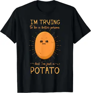 100% Cotton Potato Spud Root Vegetable Tater Vegan Lover Keto Gift Idea T-Shirt