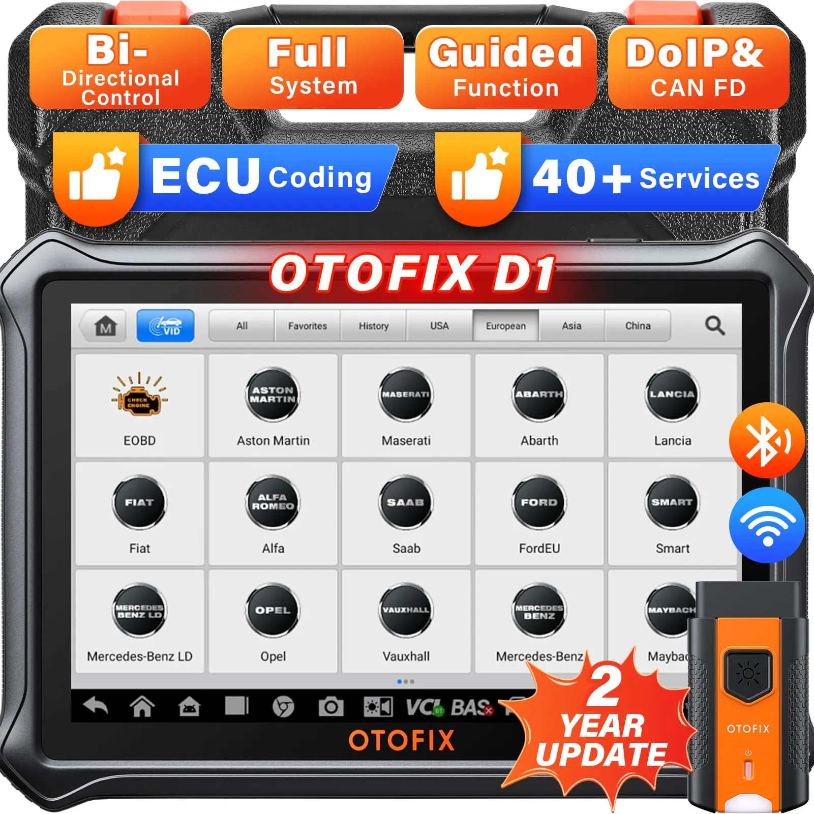 OTOFIX D1 Automotive Diagnostic Tool with 2-Year Free Update, 40+ Resets, ECU Coding, CAN FD & DoIP Support, Upgraded from D1 Lite Bi-Directional,Summervibes