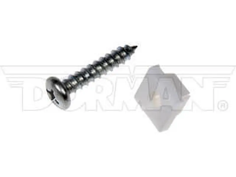Dorman 785104D High Quality Construction License Plate Fasteners - No. 14 x 1.25", White & Zinc Clear, Enhances Style for Every Vehicle