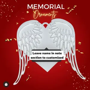 MEMORIAL ANGEL ACRYLIC ORNAMENT WITH CUSTOMIZED NAME
