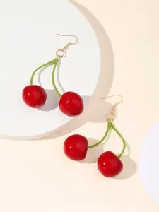 Cherry Design Dangle Earrings, Cute Fruit Veggie Earrings for Women, Fashion Jewelry for Party, Daily Clothing Decor, Trendy All-match & Exquisite Jewelry for Gift