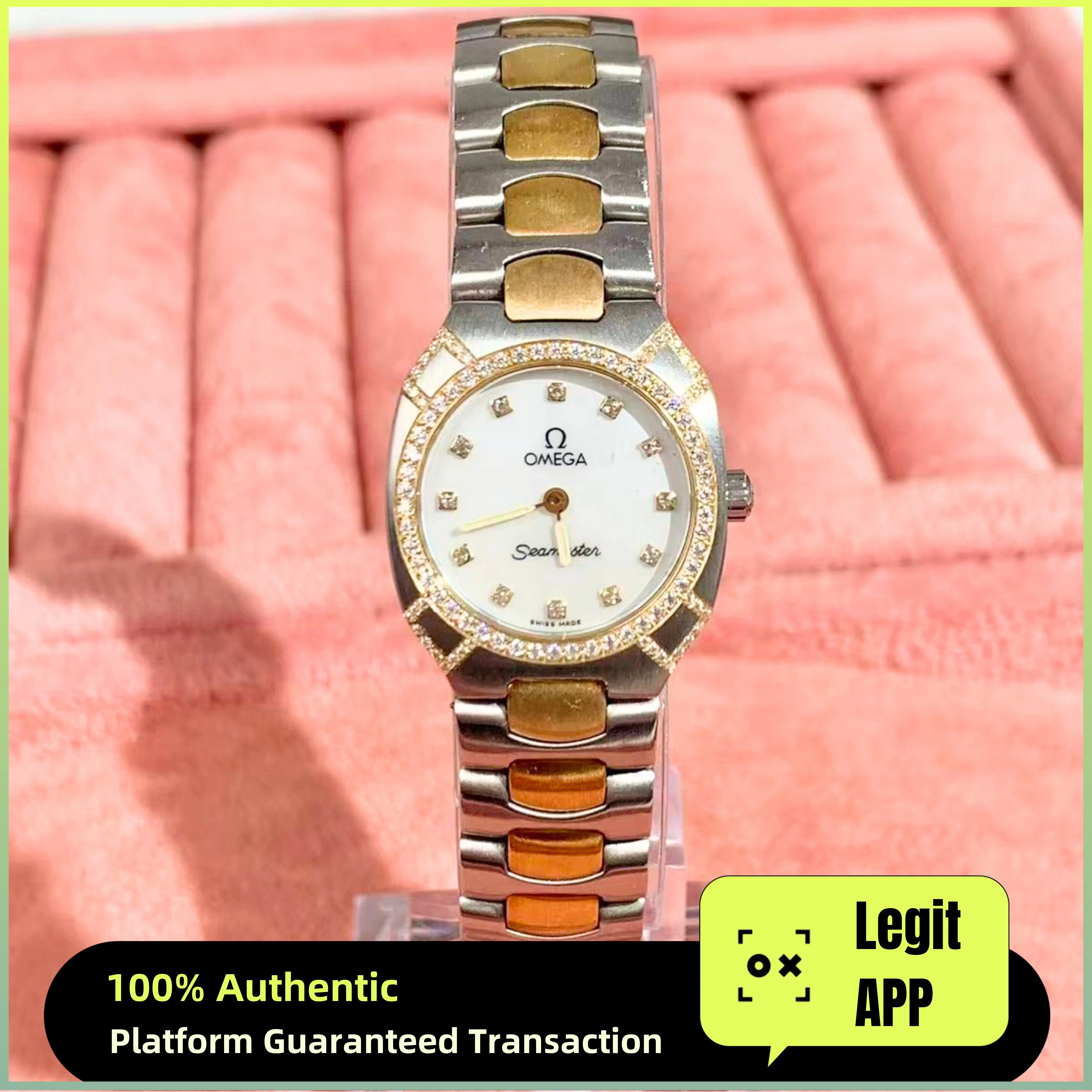 Omega Seamaster Vintage 23mm Two-Tone - Custom White MOP Dial & Diamond Set 13517372