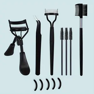 Eyelash Curler Set, Eyelash Curler & Silicone Pad & Eyebrow Brush & Tweezers, Professional Makeup Tools for Women Eyelash Curlers Spoon