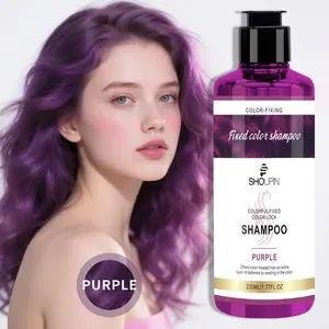 A Bottle of Purple Fixed Color Shampoo, No Ammonia, No Peroxide, Suitable for All Genders, Color protection, Moisturizing, Hydrating Shampoo, Hair Dye Conditioner, Hair Care Product, For Dry Hair, Daily Care And Cosmetic Use, 230Ml/7.77Fl Oz