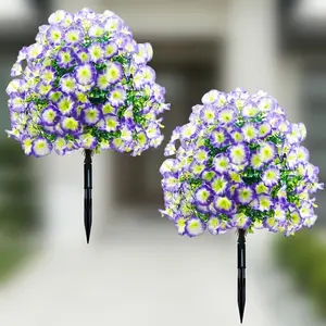 2pcs Artificial Beauty Ground Stake Bouquet, Simulated Flower Ground Stake for Garden Decoration, Artificial Outdoor Flowers, Artificial Flower Stakes, UV-resistant and Fade-proof, Ideal for Indoor/outdoor Courtyard Decor, Suitable for Easter