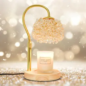 Candle Warmer Lamp with Timer, Dimmable Candle Lamp Warmer with 312 K9  Adjustable Height Electric Candle Warmer for Women Gifts, Wax Warmer Lamp with 2 Bulbs for Jar Candles