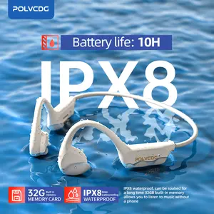 POLVCDG X7 wireless bone conduction earphones, 10H play time, IPX8 waterproof, 32GB built-in memory, sport open earphones with volume control, sport open earphones with volume control, sport open earphones with volume control Christmas gift