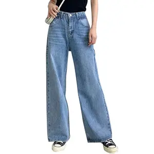 HDLTE Women's 90s Vintage Jeans High Waist Loose Fit Wide Leg Denim Pants with YKK Zipper & 5 Pockets All Seasons Casual Everyday Wear