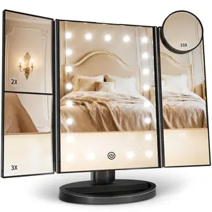 mothersdaygiftideas Makeup Mirror Vanity Mirror LED Lights 2X 3X 10X Magnification Portable Desk Mirror Touch Control Dresser Suitable for Adults & Gift “Outdoorfun”