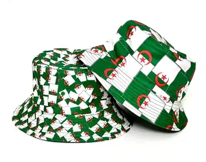 Custom Printing Algerian Flag Bucket Hat Double Sided Full Print DZ Bucket Hat Sport Events