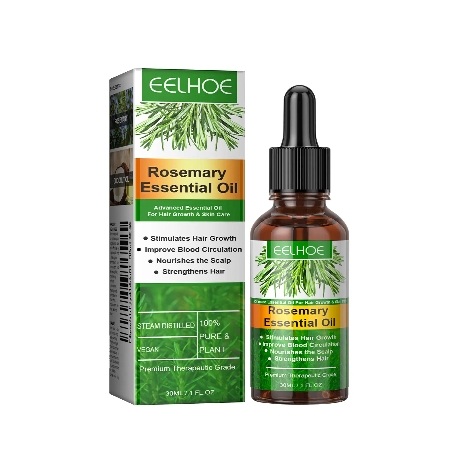 Organics Rosemary Hair Oil Split Ends Dry Scalp Treatment Essential Oils for Strengthening Soothing Moisturizing & Encouraging Longer, Healthier Hair