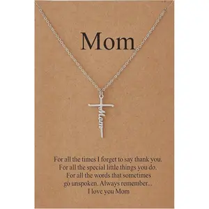 Faith Cross Pendant Necklace for Women – Religious Jewelry Gift for Mom, Meaningful Mother’s Day or Birthday Gift