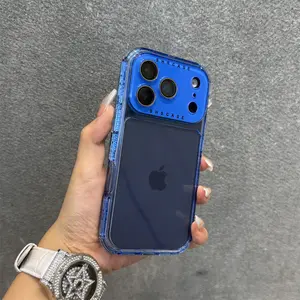 Suitable for iPhone 17 Pro Max Phone Case 16 New Model 15 Translucent 14 Ultra Thick Full Coverage Lens Shockproof Hard Case