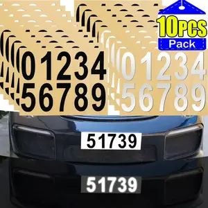 Car License Plate Reflective Number Label Stickers Waterproof Invisible Number Stickers Vinyl Sticker Reflective Sticker