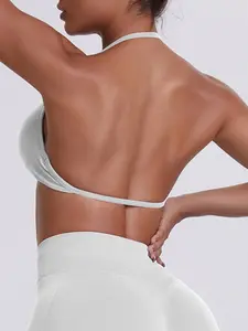 Women's Solid Color   Sports Bra, Breathable Comfortable Sports Bra, Ladies Sportswear for Indoor Outdoor Wear