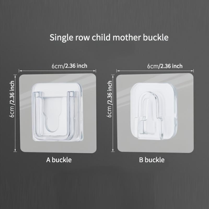 18-Piece Utility Hook Set, Casual Style, Easy Installation, Wall Hanging Adhesive, Multi-Use Plastic Hooks for Router, Socket, Frame, Remote Control