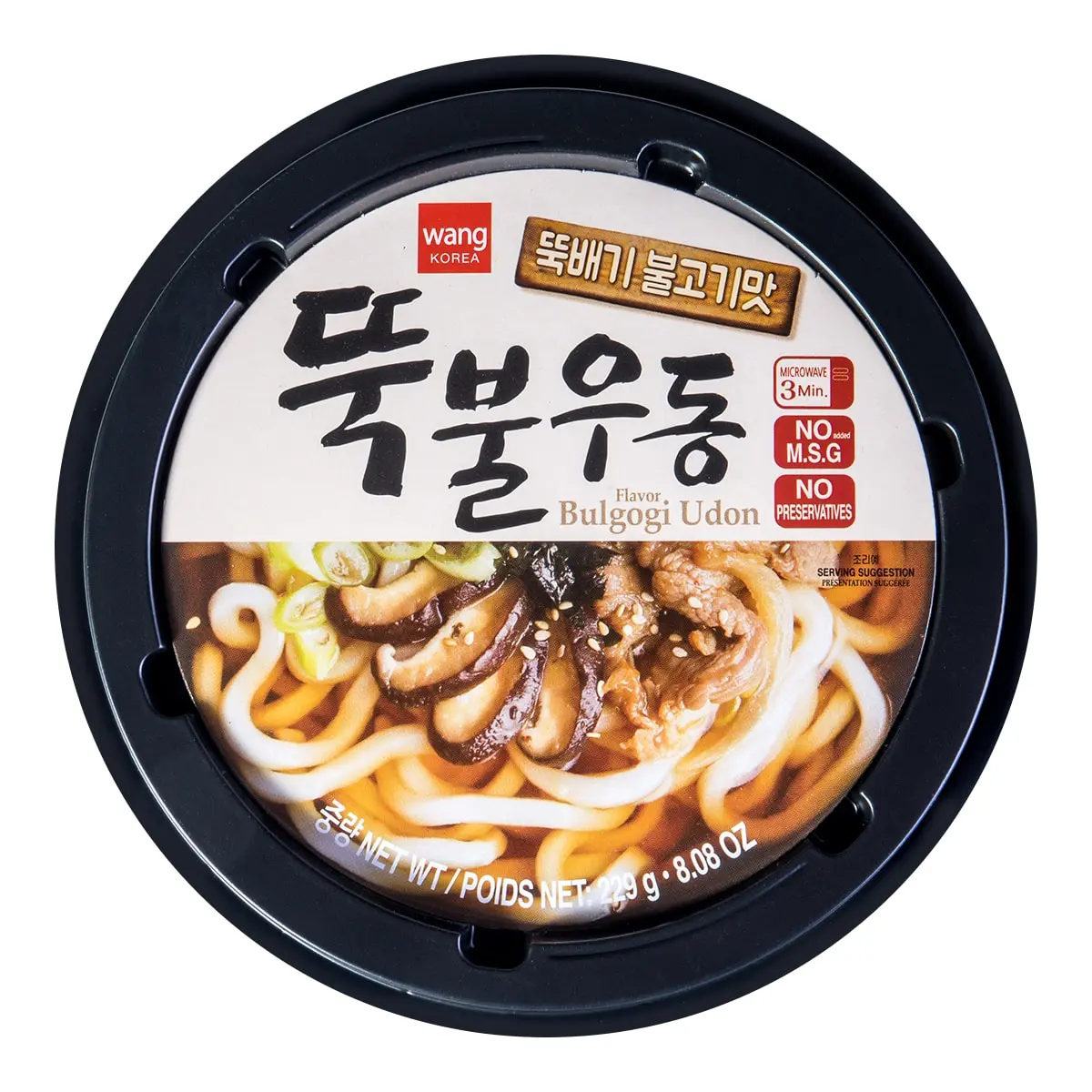 Wang Korean BBQ Bulgogi Flavored Udon Noodle Bowl, Rich and Sweet 229g