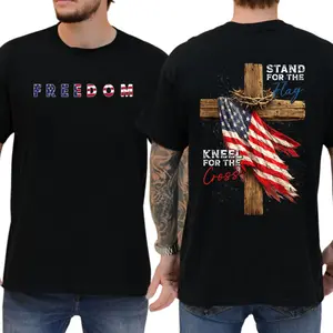 Faith and Freedom American Flag T-Shirt, 1776-2026 Patriotic Christian Tee, Religious 4th of July Celebration Shirt, Unisex Faith Top