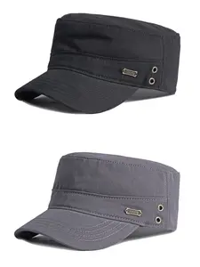2Pack Cadet Army Cap Military Unisex Flat Top Hat for Men Women Sports Outdoor Hats