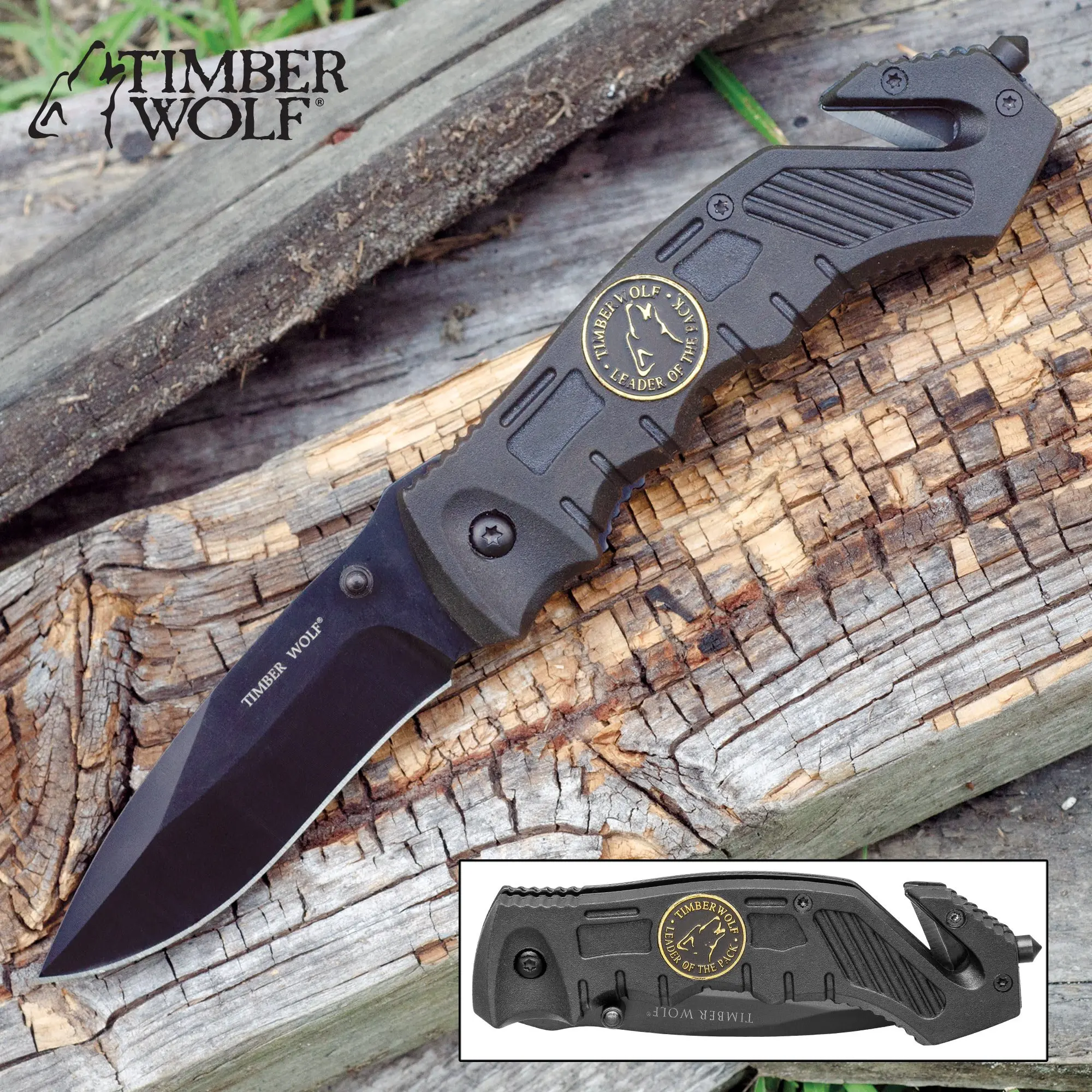 Timber Wolf Spring-Assist Folding Pocket Knife, Stainless Steel Survival Gear for Camping & Hiking Rescue Tasks, Folding Pocket Knives, Stainless Steel Knives