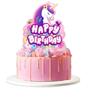 Unicorn Cake Topper - Rainbow Unicorn Party Supplies