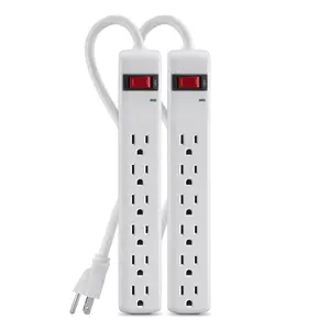 Belkin-Power  6-Outlet 2 ft. Power Cord with Power Strip Surge Protector 200 Joules, Pack of 2