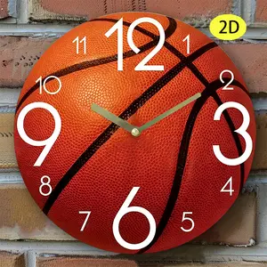 1pc Sports-Themed Basketball Wall Clock with Court Markings & Hoop Design - Round Clock Suitable for Teen Room, Game Room, Living Room - Unique Gift for Basketball Fans