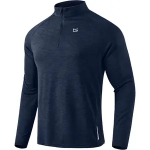 Men's Running Shirts Long Sleeve Athletic Shirt Lightweight Quick Dry Quarter Zip Pullover for Men Workout Gym Golf
