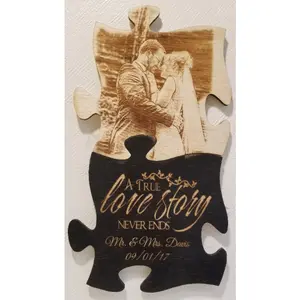 Wood Puzzle wall art personalized and engraved with your photo