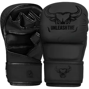 MMA Gloves for Men Women,Adjustable Wrist Support Open Palm Martial Arts Mitts Grappling Sparring for Muay Thai Cage Fighting Combat Taekwondo Kickboxing Boxing