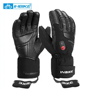 INBIKE Battery Heated Motorcycle Gloves Cold Weather Leather