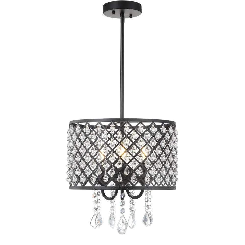 JONATHAN Y Gigi Metal/Crystal Adjustable LED Drop Chandelier JONATHAN Y Gigi Metal/Crystal Adjustable LED Drop Chandelier