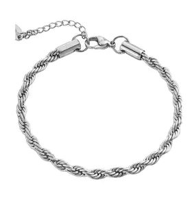 MStarz Woman Man Silver ROPE Bracelet 5MM