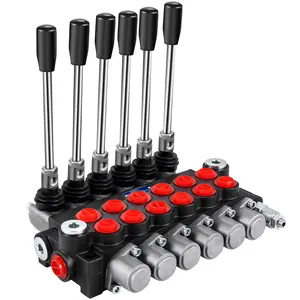 【Father's Day gift】VEVOR Hydraulic Directional Control Valve, 6 Spool Hydraulic Spool Valve, 11 GPM Hydraulic Loader Valve, 3600 PSI Directional Control Valve, Hydraulic Valves And Controls For Tractors Loaders Tanks