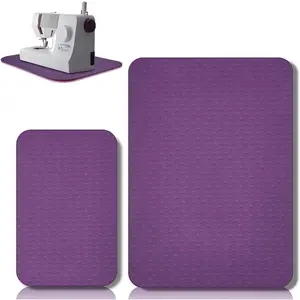 2 Pcs Sewing Machine Muffling Mat Pedal Mat Sewing Machine Mat Reduce Vibrations Noise No Slip Rubber Sewing Machine Accessories for Quilting Embroidery (Pink Purple,15" x 20" and 9" x 14")
