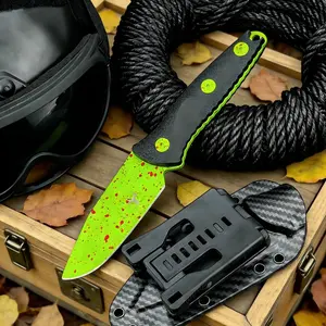 High Hardness Camping Compact Fixed Blade Knife with Sheath 8Cr13MoV Blade Nylon Fiber Handle Cutting Fishing Survival Knife Portable Camping Outdoor Knife Survival Gear Survival Tools