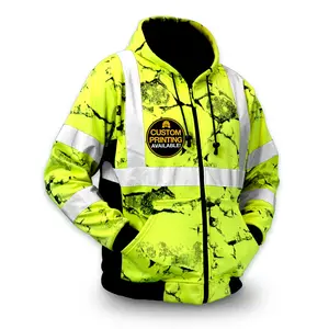 KwikSafety UNCLE WILLY'S WALL Safety Hoodie (LIMITED EDITION DESIGN) Class 3 Menswear ANSI OSHA Hi Vis Reflective Camo Coat - Model No.: KS5510