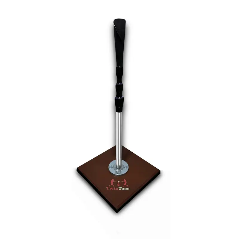 TwinTee Heavy Duty Batting Tee - Doesn't Slide or Fall - Largest Adjustable Height - Baseball and Softball Training Equipment